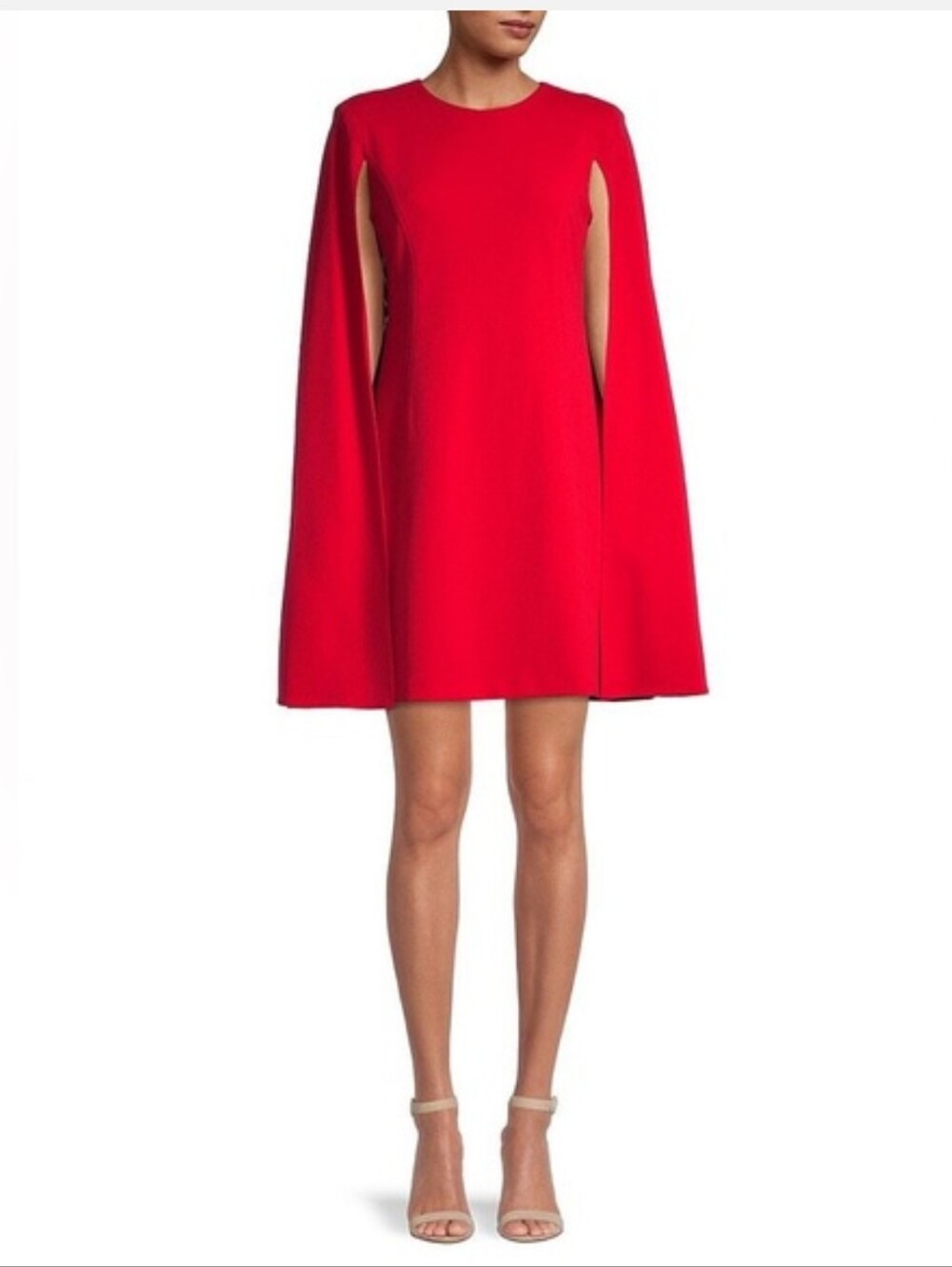 Calvin Klein Cape-Sleeve Sheath Shift Dress Red Size 6